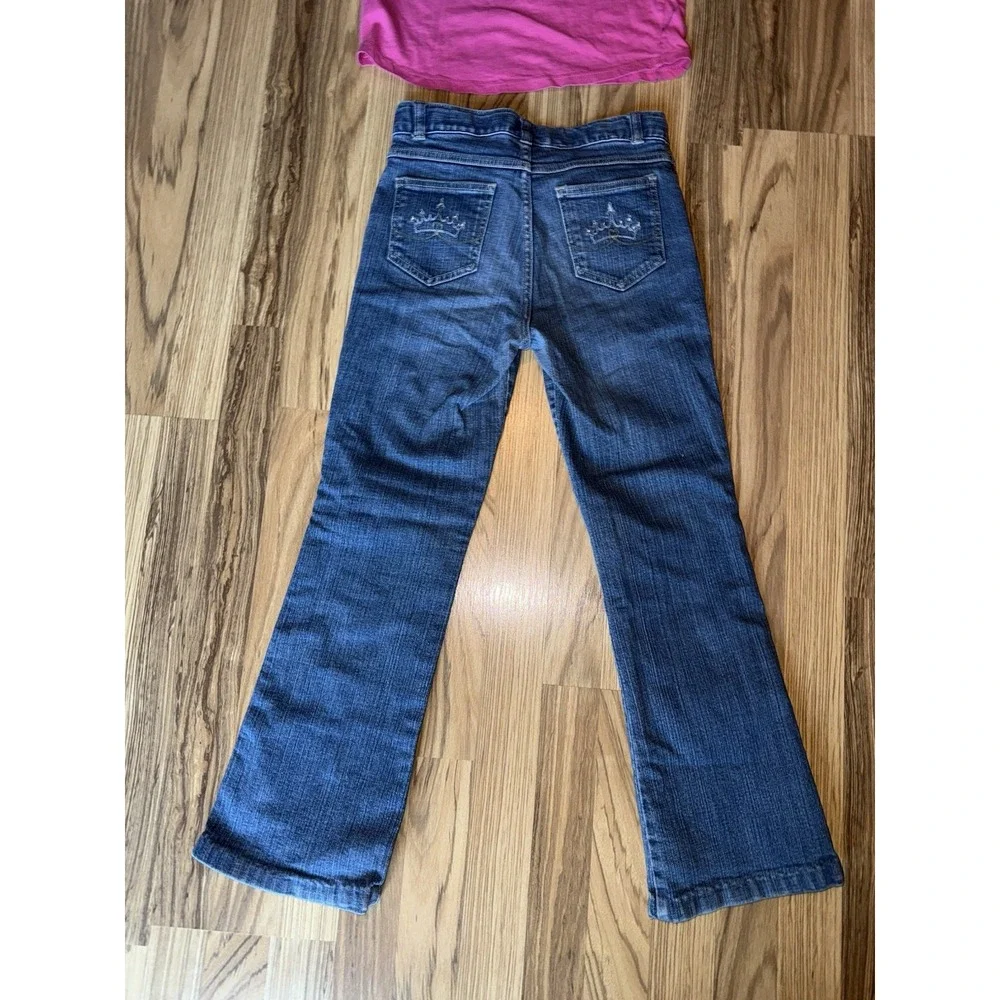 Disney Store Vintage Y2K Sleeping Beauty‎ Outfit Jeans Flare Shirt Girls Sz 12